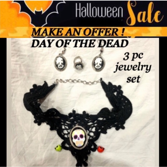 🎃 DAY OF THE DEAD costume 3pc jewelry set NWOT *bundle offer - Picture 10 of 10